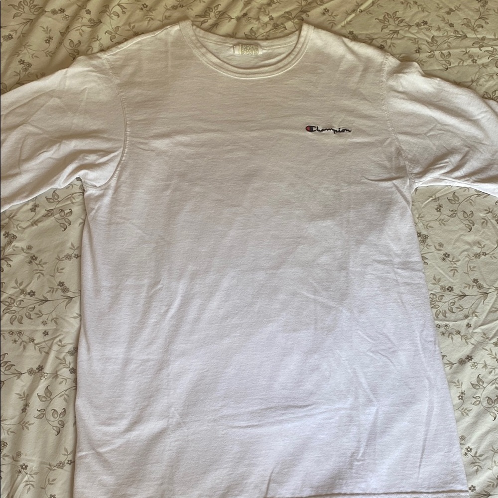 Champion White Short Sleeve Tee Classic Crew Neck